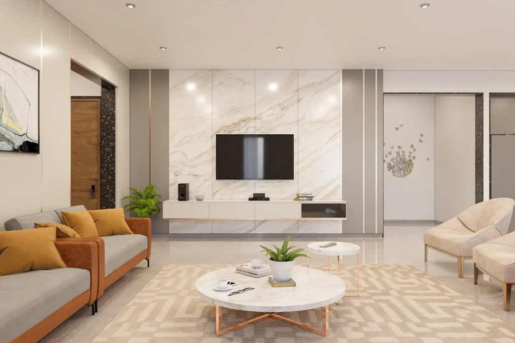 modern living room interior design project